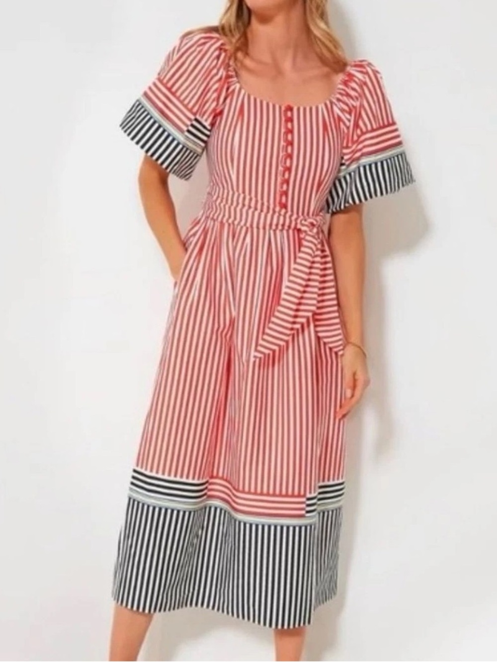 🇺🇸 Hunter Bell NWOT red & white stripe dress size 10 new